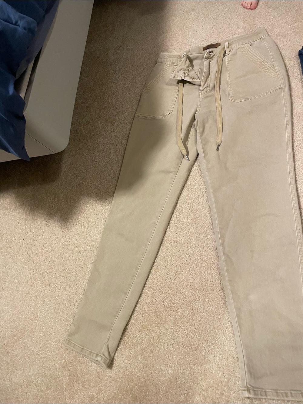 Judy Blue Stretch Twill Pants in Light Khaki - Picture 3 of 3